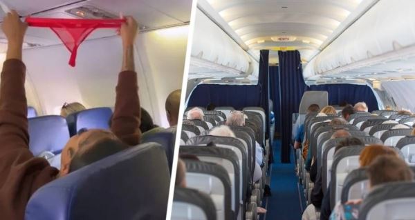 Туристка сняла трусы в салоне самолета, шокировав пассажиров, и стала ими размахивать