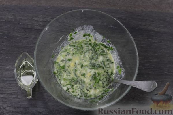 Ленивые бездрожжевые пирожки с яйцом и зеленью, на кефире (в духовке)